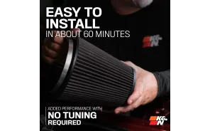K&N Blackhawk Induction System Cold Air Intake - Dryflow, Aluminum Tube - CHEV/GMC 2500/3500, 6.6