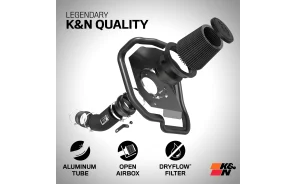 K&N Blackhawk Induction System Cold Air Intake - Dryflow, Aluminum Tube - CHEV/GMC 2500/3500, 6.6